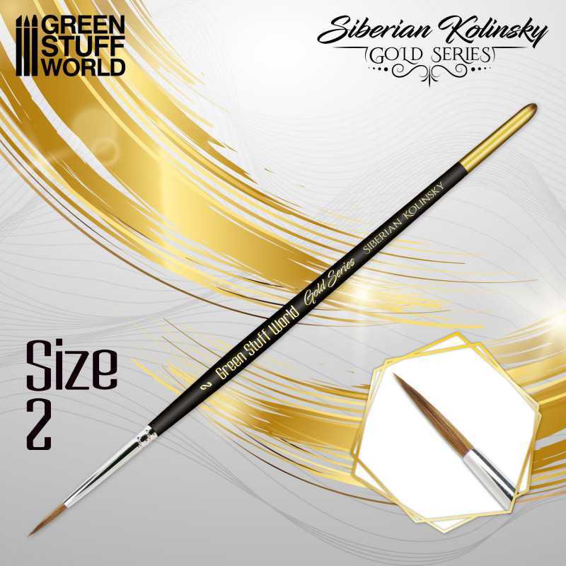 GOLD SERIES Siberian Kolinsky Brush - Size 2 | Paint Brushes