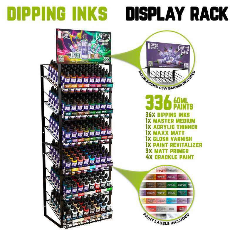 METAL DOUBLE DISPLAY - 60ml bottles with banner | Paint Displays