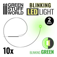 BLINKING LEDs - GREEN - 2mm | LED Lights 2mm