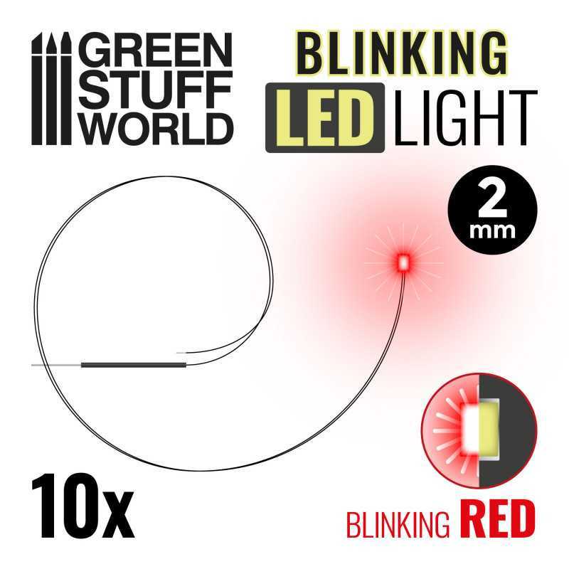 BLINKING LEDs - RED - 2mm | LED Lights 2mm