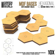 Triple Hex bases 32mm - Type 1 | Hobby Accessories
