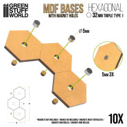 Triple Hex bases 32mm - Type 1 | Hobby Accessories