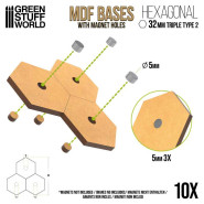 三重六邊形底座 32 mm - 類型 2 - 手工配件