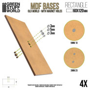 MDF Old World Bases - Rectangle 60x120mm | MDF Bases