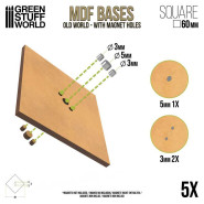 MDF Old World 底座 - 正方形 60 mm - 戰錘舊世界底座