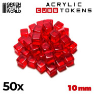 Red Acrylic Cube tokens | Gaming Tokens and Meeples