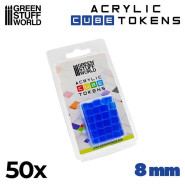 Blue Cube tokens 8mm | Gaming Tokens and Meeples