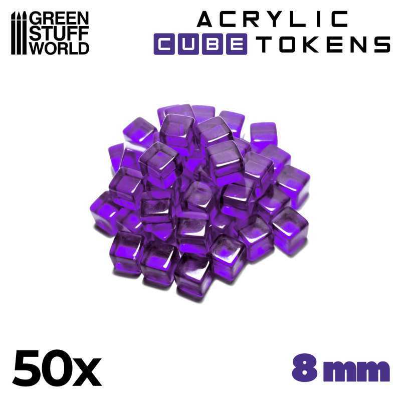 Violet Cube tokens 8mm | Gaming Tokens and Meeples