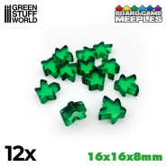 Meeples 16x16x8mm - 綠色 - 遊戲識別物和Meeples