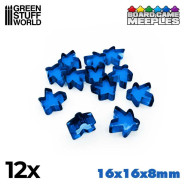 Meeples 16x16x8mm - 藍色 - 遊戲識別物和Meeples