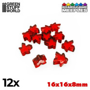 Meeples 16x16x8mm - 紅色 - 遊戲識別物和Meeples