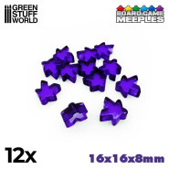 Meeples 16x16x8mm - 紫色 - 遊戲識別物和Meeples