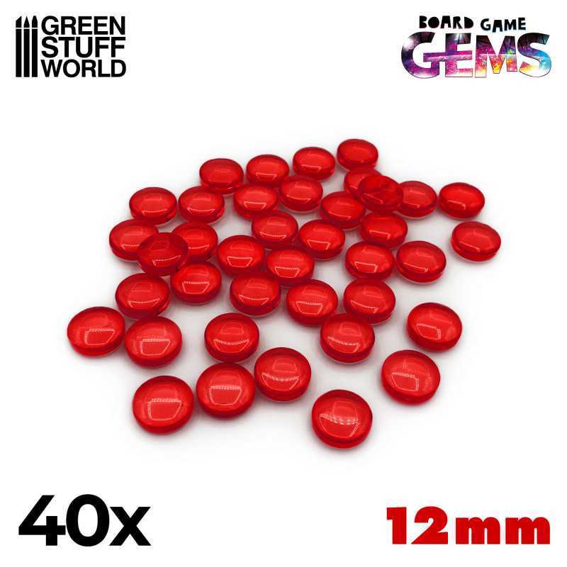 Plastic Gems 12mm - Red | Gaming Tokens and Meeples