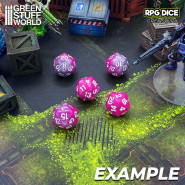 5x D20 20mm Dice - Pink - Grey | D20 Dice