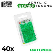 Tokens - Green Warpstones | Gaming Tokens and Meeples