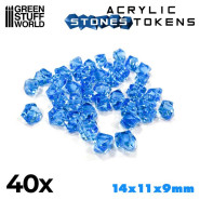 Tokens - Light Blue Stones | Gaming Tokens and Meeples