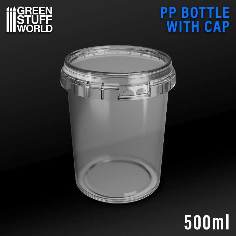 PP 塑料瓶 500ml 带盖 - 空涂料瓶