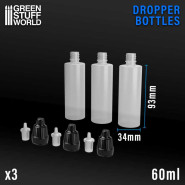 60ml塑膠瓶 x3 - 空塗料瓶