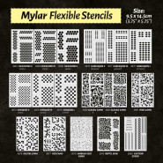 麦拉喷涂Stencils - 六边形 S (6mm) - Mylar Stencils喷绘模板