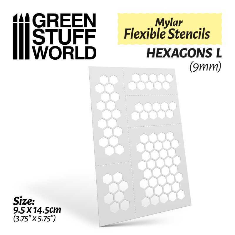 Flexible Stencils - HEXAGONS L (9mm) | Flexible stencils