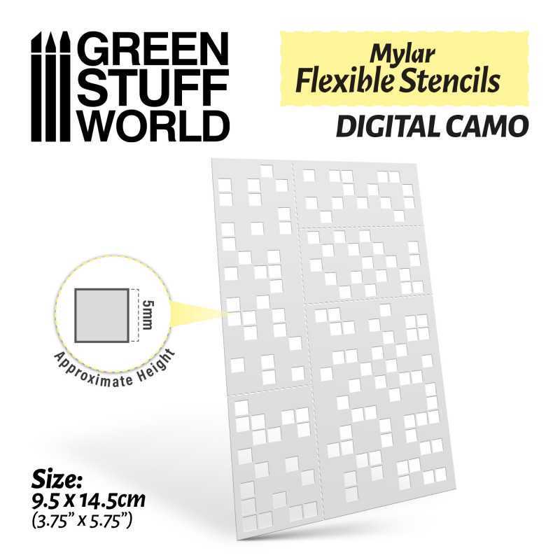 Flexible Stencils - DIGITAL CAMO (5mm) | Flexible stencils