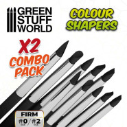 硅胶画笔 - 尺寸0尺寸2套装 - 黑色硬笔尖 - 硅胶工具