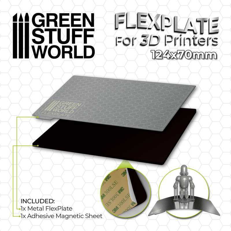 3D列印磁性金屬板 - 124x70mm - 用於3D列印機的柔性板
