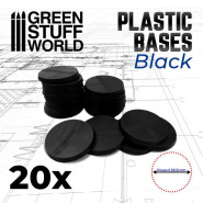 Plastic Bases - Round 28.5mm BLACK | Hobby Accessories