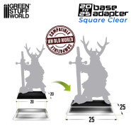 Plastic CLEAR Square Hollow Base 25mm | Miniature Square Plastic Bases