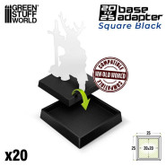 Hollow Black Plastic Bases - Square 25 mm | Miniature Square Plastic Bases