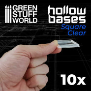 Plastic CLEAR Square Hollow Base 40mm | Miniature Square Plastic Bases