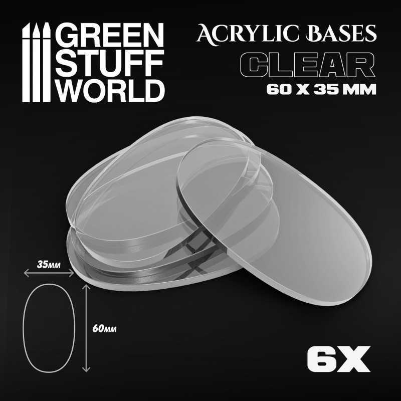Acrylic Oval Base 60x35mm CLEAR | Hobby Accessories