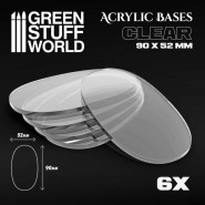 Acrylic Bases - Oval Pill 90x52mm CLEAR