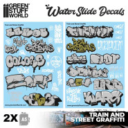 Waterslide Decals - Train and Graffiti Mix - Silver and Gold | Inicio