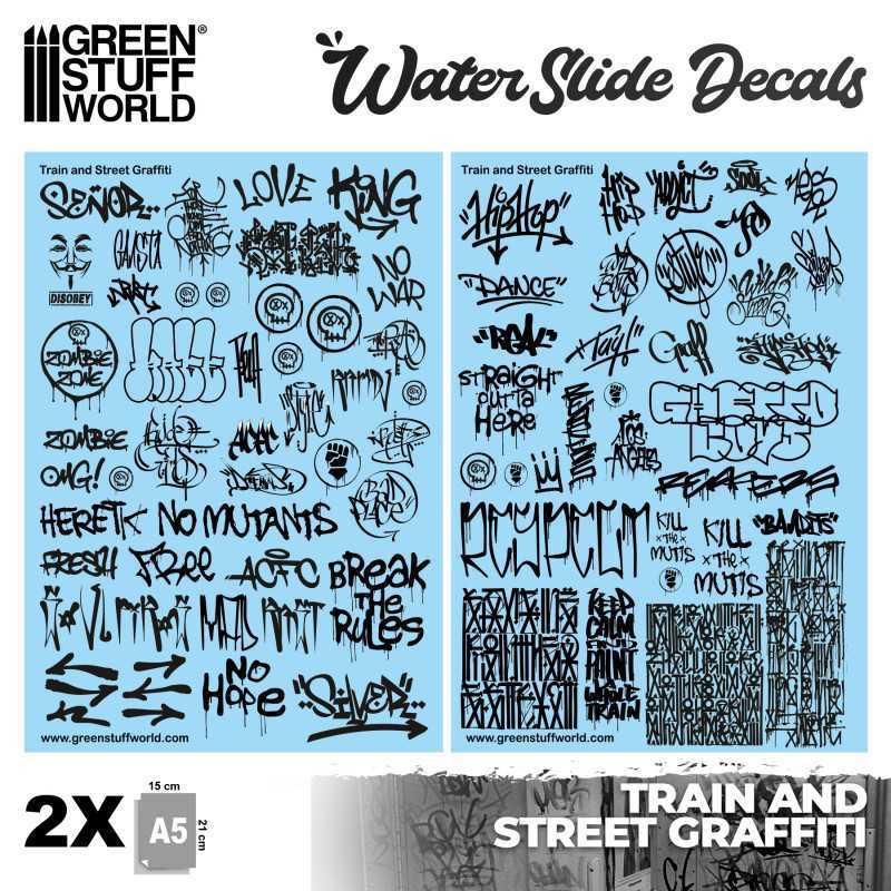 Waterslide Decals - Train and Graffiti Mix - Black | Inicio