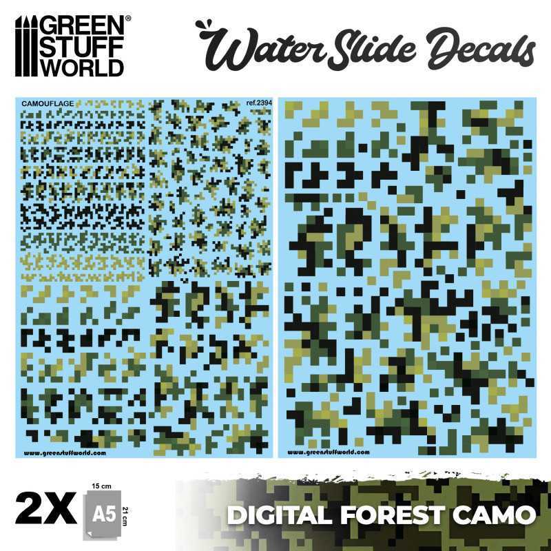 Waterslide Decals - Digital Forest Camo | Water Transfer Decals