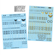 Waterslide Decals - Roman Numerals | Water Transfer Decals