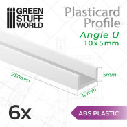 Plasticard U形型材 - 10x5 mm - 其它型材