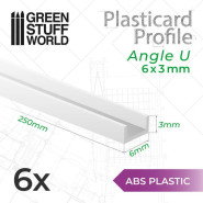 Plasticard U形型材 - 6x3 mm - 其它型材
