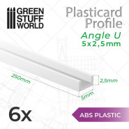 Plasticard U形型材 - 5x2.5mm - 其它型材