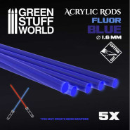 Acrylic Rods - Round 1.6 mm Fluor BLUE | Fluorescent profiles
