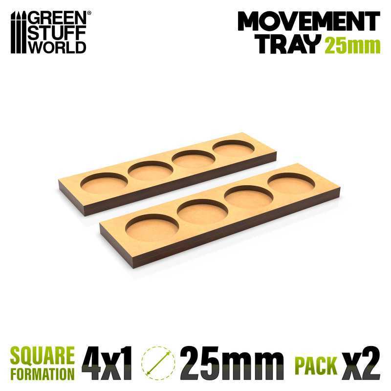 MDF Movement Trays 25mm 4x1 - Skirmish Lines | Movement Trays