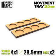 MDF Movement Trays 28.5mm 4x1 - Skirmish Lines | Movement Trays