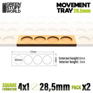 MDF Movement Trays 28.5mm 4x1 - Skirmish Lines | Movement Trays