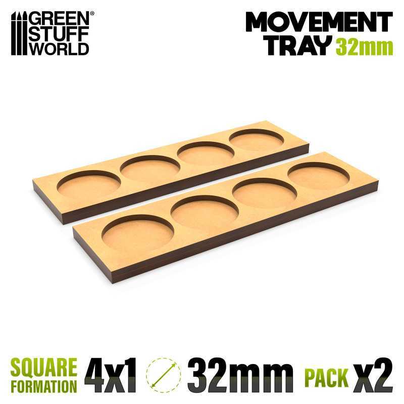 MDF Movement Trays 32mm 4x1 - Skirmish Lines | Movement Trays