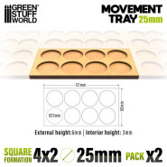 MDF Movement Trays 25mm 4x2 - Skirmish Lines | Movement Trays
