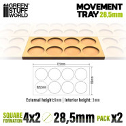 MDF Movement Trays 28.5mm 4x2 - Skirmish Lines | Movement Trays