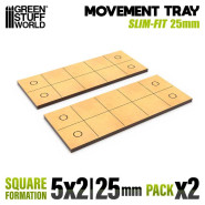 MDF Movement Trays - Slimfit Square 25 mm 5x2