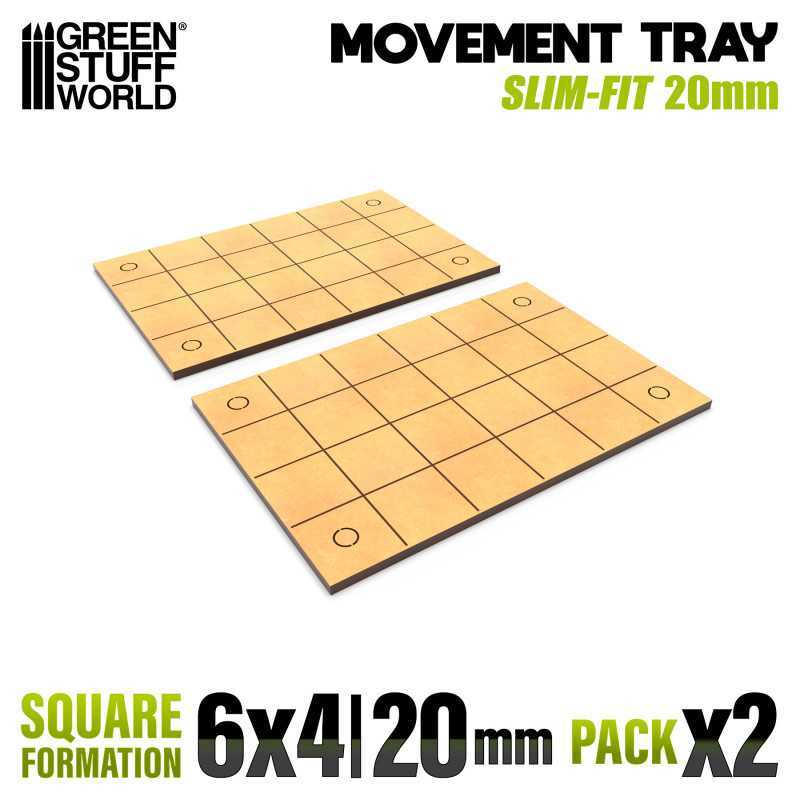 MDF Movement Trays - Slimfit Square 20 mm 6x4 | Movement Trays