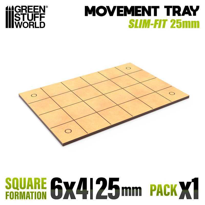 MDF Movement Trays - Slimfit Square 25 mm 6x4 | Movement Trays